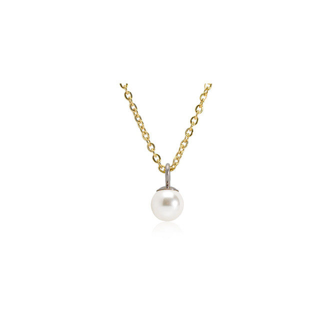Cultured White Freshwater Pearl Necklace with 14K Yellow Gold Clasp – Ron  George Jewelers
